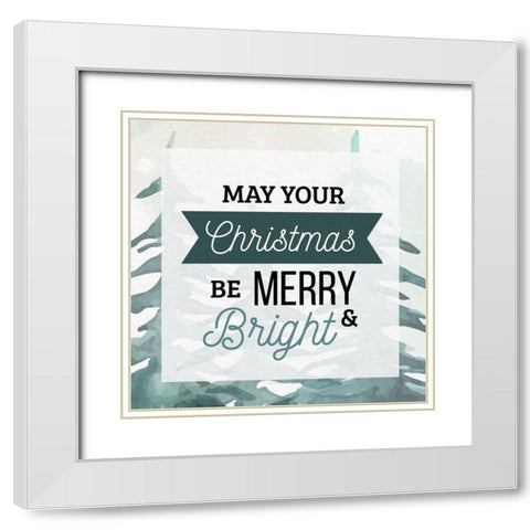 Poinsetta Tree 3 White Modern Wood Framed Art Print with Double Matting by Allen, Kimberly