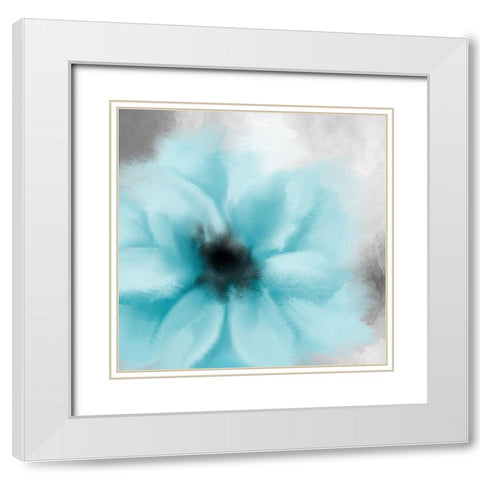 Teal Dreams 1 White Modern Wood Framed Art Print with Double Matting by Allen, Kimberly