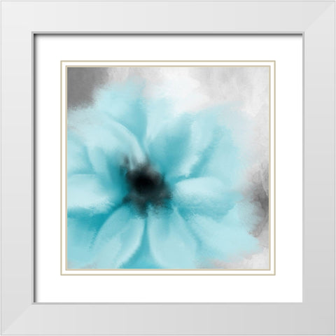 Teal Dreams 1 White Modern Wood Framed Art Print with Double Matting by Allen, Kimberly