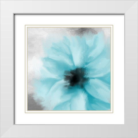 Teal Dreams 2 White Modern Wood Framed Art Print with Double Matting by Allen, Kimberly