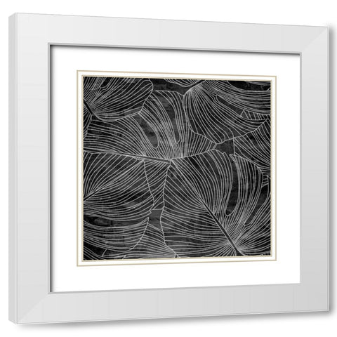 Monstera 1 White Modern Wood Framed Art Print with Double Matting by Allen, Kimberly