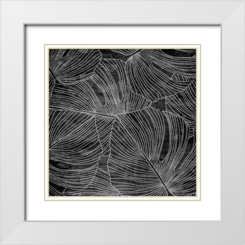 Monstera 1 White Modern Wood Framed Art Print with Double Matting by Allen, Kimberly