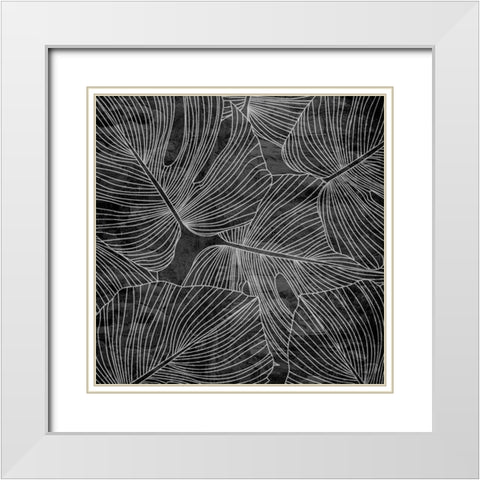 Monstera 2 White Modern Wood Framed Art Print with Double Matting by Allen, Kimberly