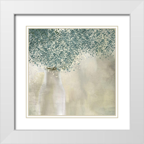 Spotted Flowers White Modern Wood Framed Art Print with Double Matting by Allen, Kimberly