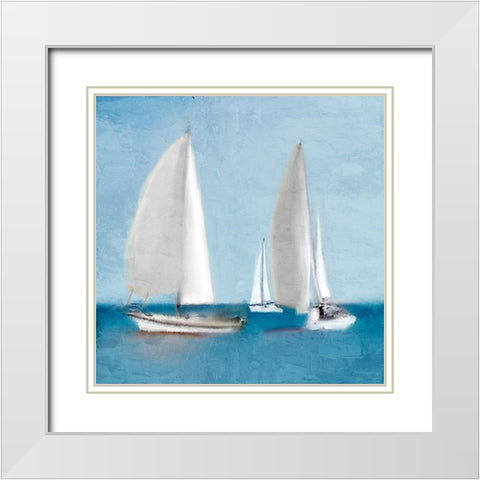 Sailing White Modern Wood Framed Art Print with Double Matting by Allen, Kimberly