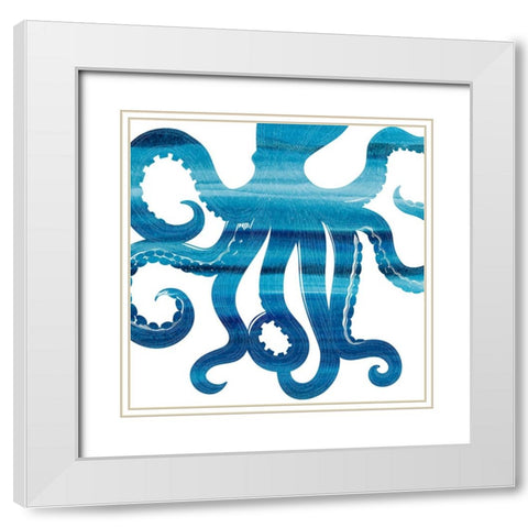 Ombre Octopus Reverse White Modern Wood Framed Art Print with Double Matting by Allen, Kimberly