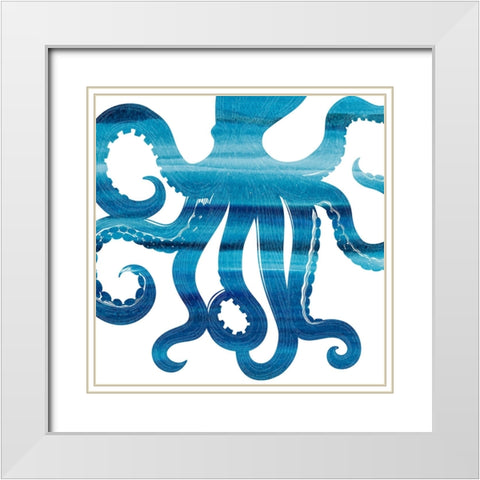 Ombre Octopus Reverse White Modern Wood Framed Art Print with Double Matting by Allen, Kimberly