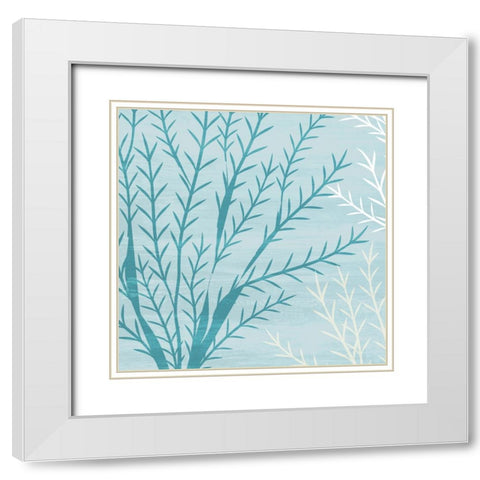 Seaweed Blue 2 White Modern Wood Framed Art Print with Double Matting by Allen, Kimberly