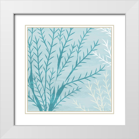 Seaweed Blue 2 White Modern Wood Framed Art Print with Double Matting by Allen, Kimberly