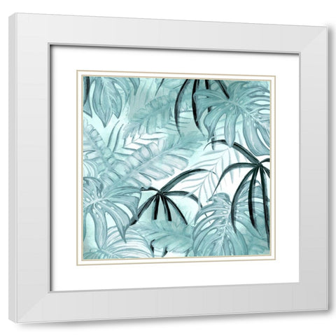Soft Palms 1 White Modern Wood Framed Art Print with Double Matting by Allen, Kimberly