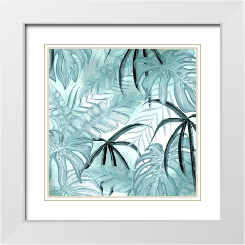 Soft Palms 1 White Modern Wood Framed Art Print with Double Matting by Allen, Kimberly