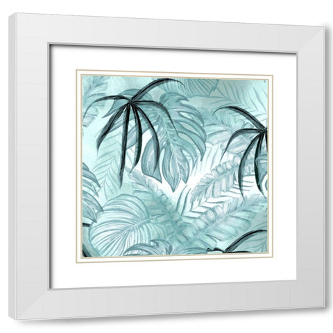Soft Palms 2 White Modern Wood Framed Art Print with Double Matting by Allen, Kimberly