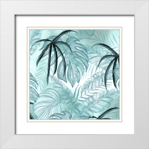 Soft Palms 2 White Modern Wood Framed Art Print with Double Matting by Allen, Kimberly