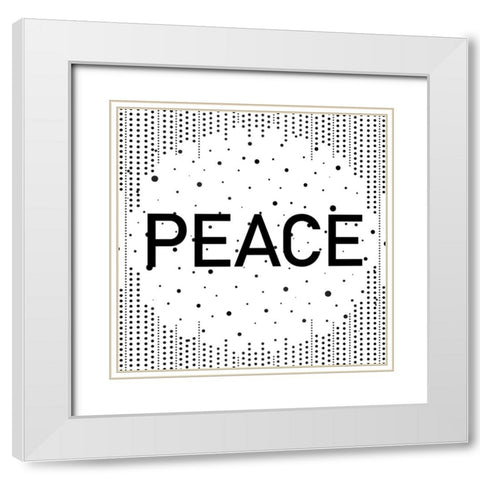 Joy Noel Peace 3 White Modern Wood Framed Art Print with Double Matting by Allen, Kimberly