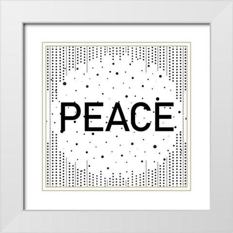 Joy Noel Peace 3 White Modern Wood Framed Art Print with Double Matting by Allen, Kimberly