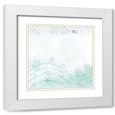 Splatter Sea White Modern Wood Framed Art Print with Double Matting by Allen, Kimberly