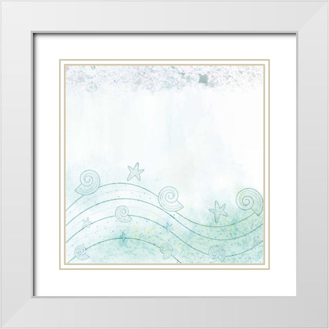 Splatter Sea White Modern Wood Framed Art Print with Double Matting by Allen, Kimberly