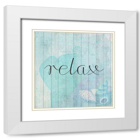 Relax Time 1 White Modern Wood Framed Art Print with Double Matting by Allen, Kimberly