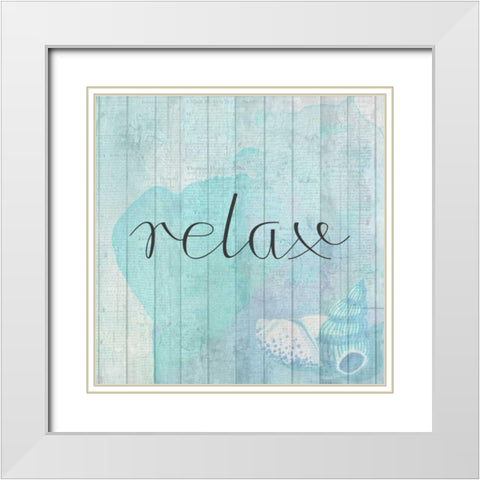 Relax Time 1 White Modern Wood Framed Art Print with Double Matting by Allen, Kimberly
