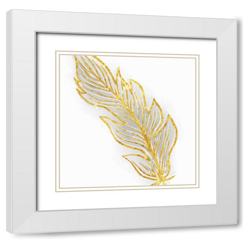 Phoenix Feather 1 White Modern Wood Framed Art Print with Double Matting by Allen, Kimberly