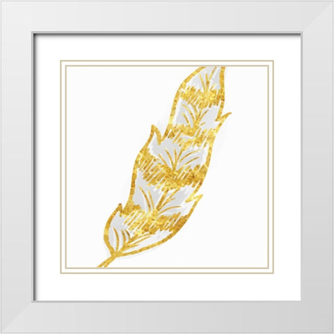 Phoenix Feather 2 White Modern Wood Framed Art Print with Double Matting by Allen, Kimberly
