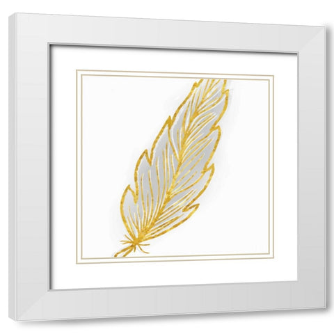 Phoenix Feather 3 White Modern Wood Framed Art Print with Double Matting by Allen, Kimberly