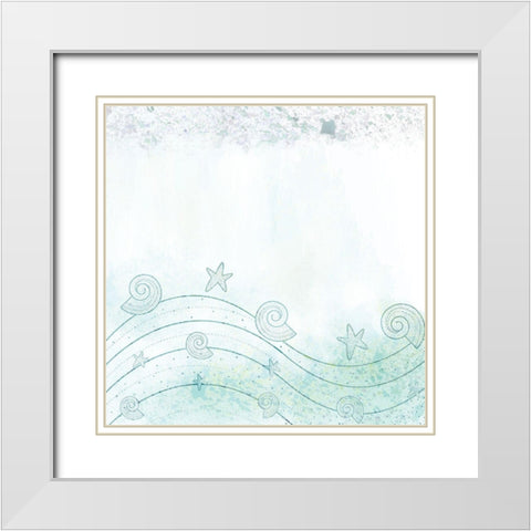 Splatter Sea White Modern Wood Framed Art Print with Double Matting by Kimberly, Allen