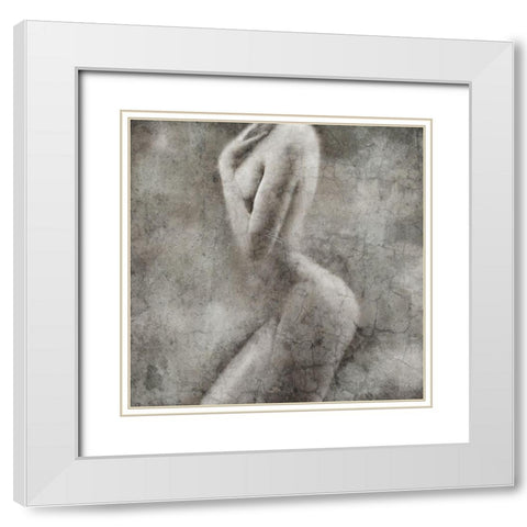 Figure No 32 White Modern Wood Framed Art Print with Double Matting by Kimberly, Allen