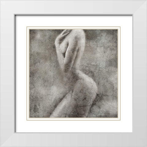 Figure No 32 White Modern Wood Framed Art Print with Double Matting by Kimberly, Allen