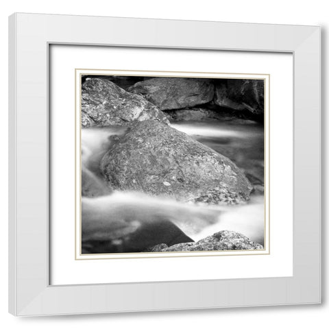 Over the Rocks 1 White Modern Wood Framed Art Print with Double Matting by Kimberly, Allen