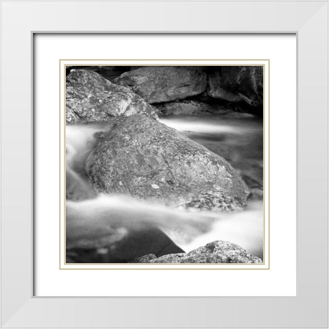 Over the Rocks 1 White Modern Wood Framed Art Print with Double Matting by Kimberly, Allen