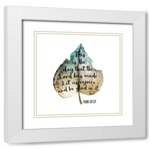 Psalm Leaf 2 White Modern Wood Framed Art Print with Double Matting by Kimberly, Allen