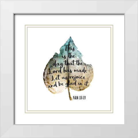 Psalm Leaf 2 White Modern Wood Framed Art Print with Double Matting by Kimberly, Allen