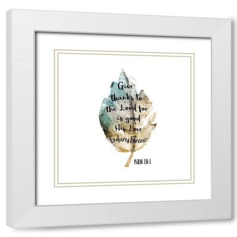 Psalm Leaf 3 White Modern Wood Framed Art Print with Double Matting by Kimberly, Allen