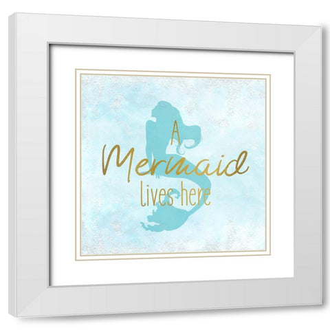 A Mermaid 1 White Modern Wood Framed Art Print with Double Matting by Kimberly, Allen