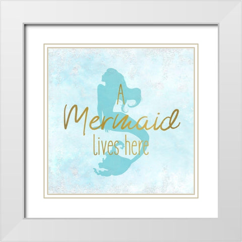 A Mermaid 1 White Modern Wood Framed Art Print with Double Matting by Kimberly, Allen
