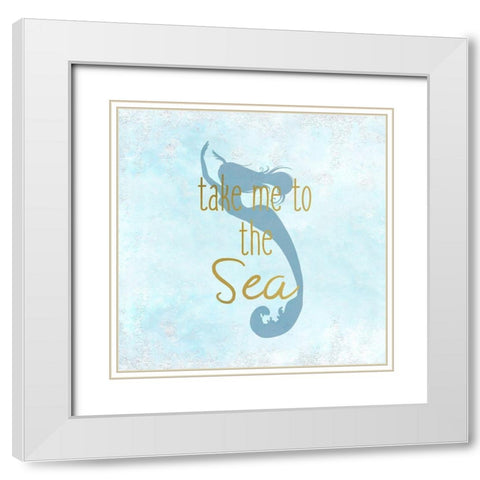 A Mermaid 2 White Modern Wood Framed Art Print with Double Matting by Kimberly, Allen