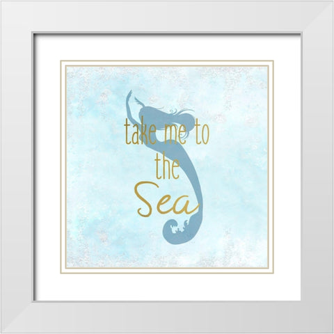 A Mermaid 2 White Modern Wood Framed Art Print with Double Matting by Kimberly, Allen