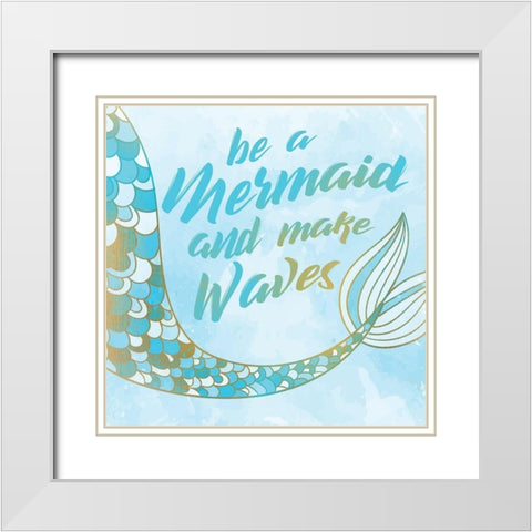 Make Waves White Modern Wood Framed Art Print with Double Matting by Kimberly, Allen