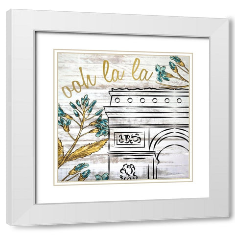 Paris 2 White Modern Wood Framed Art Print with Double Matting by Kimberly, Allen