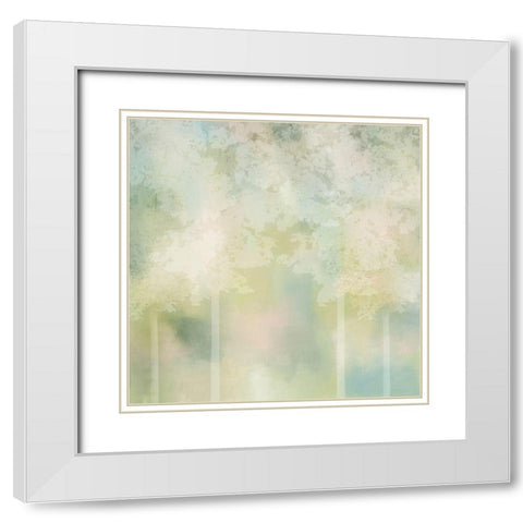 Spring Green 2 White Modern Wood Framed Art Print with Double Matting by Kimberly, Allen