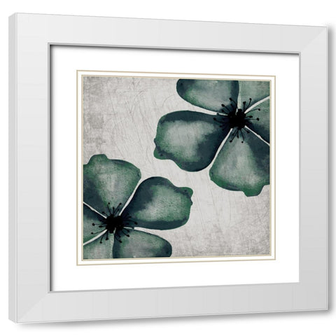 Hints of Emerald 2 White Modern Wood Framed Art Print with Double Matting by Kimberly, Allen