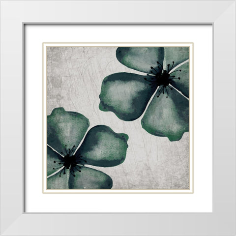 Hints of Emerald 2 White Modern Wood Framed Art Print with Double Matting by Kimberly, Allen