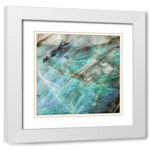 Teal Gem 2 White Modern Wood Framed Art Print with Double Matting by Allen, Kimberly