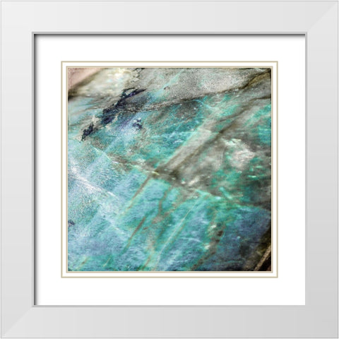 Teal Gem 2 White Modern Wood Framed Art Print with Double Matting by Allen, Kimberly