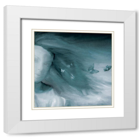 Fligh of the Butterflies White Modern Wood Framed Art Print with Double Matting by Allen, Kimberly