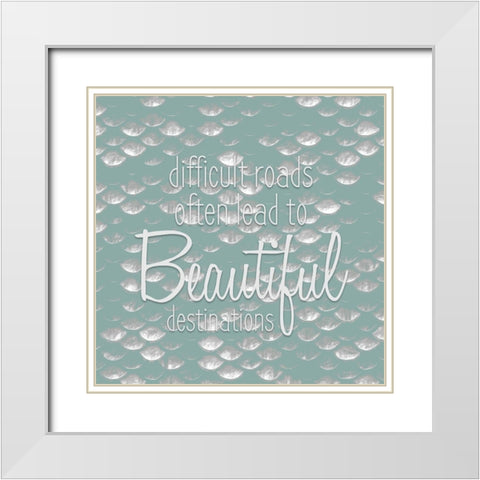Difficult Roads White Modern Wood Framed Art Print with Double Matting by Kimberly, Allen
