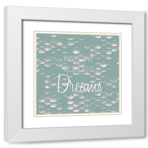 Never Give Up White Modern Wood Framed Art Print with Double Matting by Kimberly, Allen