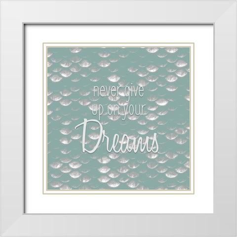 Never Give Up White Modern Wood Framed Art Print with Double Matting by Kimberly, Allen