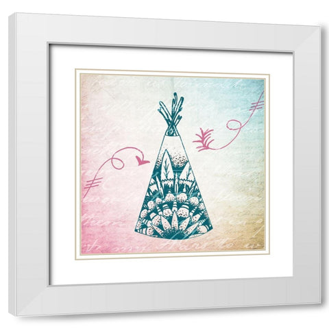 Boho C White Modern Wood Framed Art Print with Double Matting by Kimberly, Allen